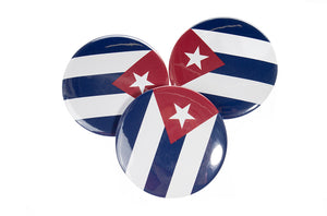 SPILLA CUBA bandiera DIAMETRO 4,5 CM METALLO - BASE PLASTICA FLAG